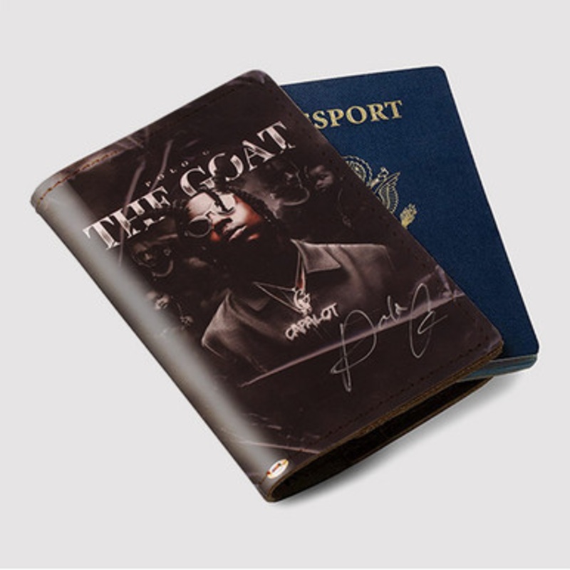 Pastele Polo G The Goat Signed Custom Passport Wallet Case With Credit Card Holder Awesome Personalized PU Leather Travel Trip Vacation Baggage Cover