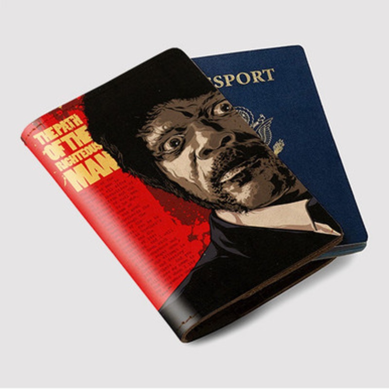 Pastele Pulp Fiction Samuel L Jackson Custom Passport Wallet Case With Credit Card Holder Awesome Personalized PU Leather Travel Trip Vacation Baggage Cover