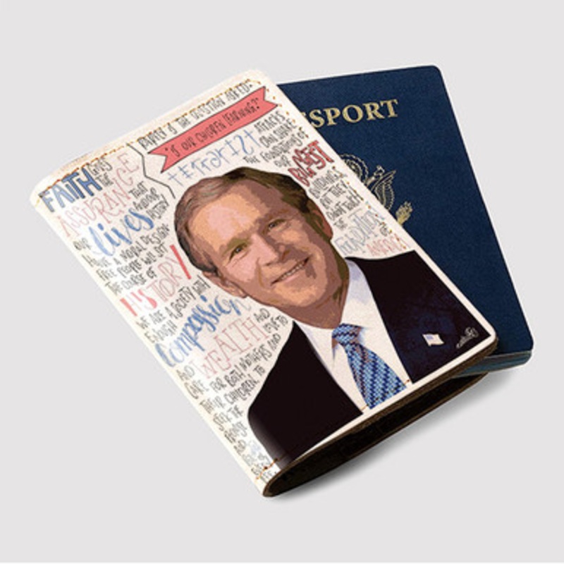 Pastele Qeorge W Bush Quotes Custom Passport Wallet Case With Credit Card Holder Awesome Personalized PU Leather Travel Trip Vacation Baggage Cover