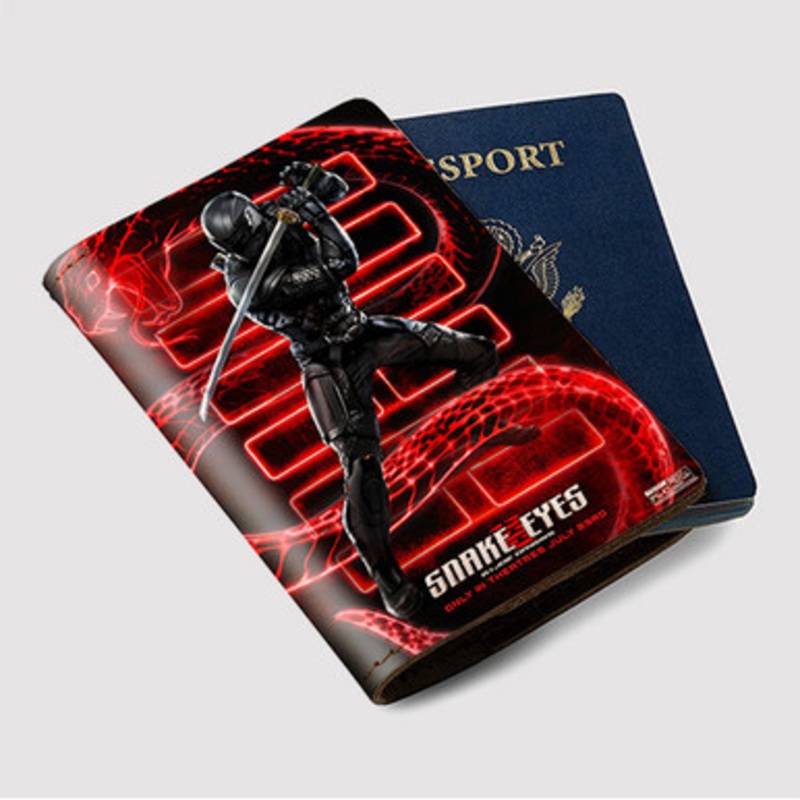 Pastele Snake Eyes G I Joe Origins Poster Custom Passport Wallet Case With Credit Card Holder Awesome Personalized PU Leather Travel Trip Vacation Baggage Cover