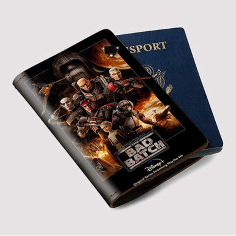 Pastele Star Wars The Bad Batch Custom Passport Wallet Case With Credit Card Holder Awesome Personalized PU Leather Travel Trip Vacation Baggage Cover