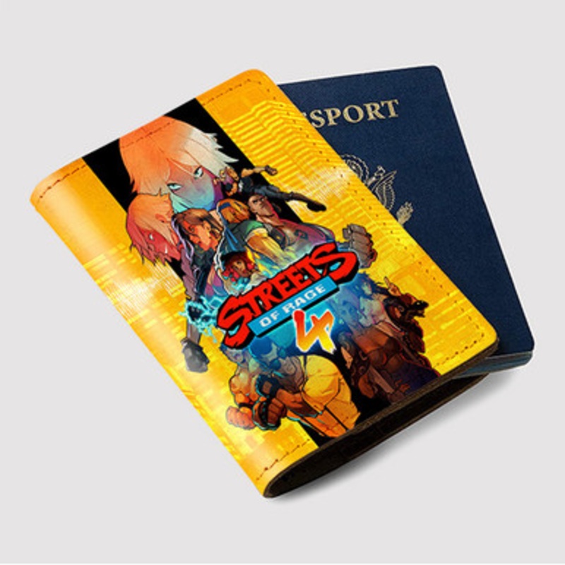 Pastele Streets of Rage 4 Custom Passport Wallet Case With Credit Card Holder Awesome Personalized PU Leather Travel Trip Vacation Baggage Cover