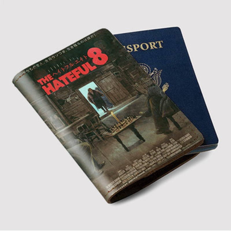 Pastele The Hateful Eight Custom Passport Wallet Case With Credit Card Holder Awesome Personalized PU Leather Travel Trip Vacation Baggage Cover