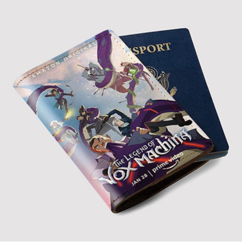 Pastele The Legend of Vox Machina Custom Passport Wallet Case With Credit Card Holder Awesome Personalized PU Leather Travel Trip Vacation Baggage Cover