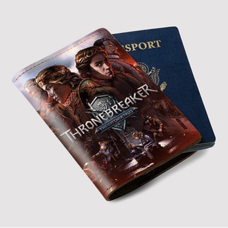 Pastele Thronebreaker The Witcher Tales Custom Passport Wallet Case With Credit Card Holder Awesome Personalized PU Leather Travel Trip Vacation Baggage Cover
