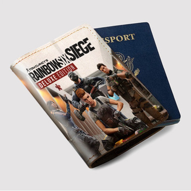 Pastele Tom Clancy s Rainbow Six Siege Custom Passport Wallet Case With Credit Card Holder Awesome Personalized PU Leather Travel Trip Vacation Baggage Cover