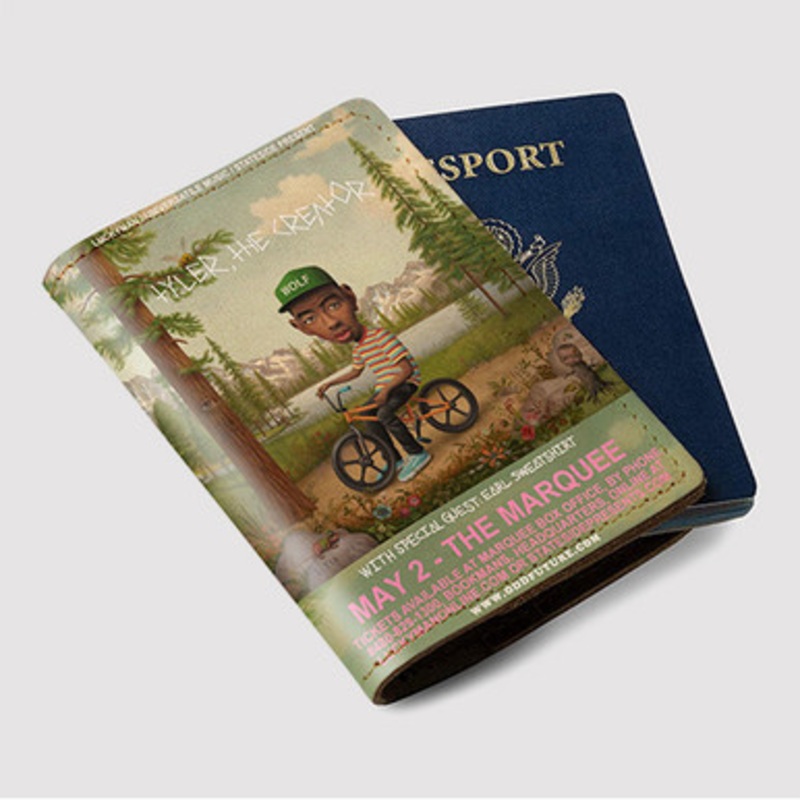 Pastele Tyler The Creator Poster Custom Passport Wallet Case With Credit Card Holder Awesome Personalized PU Leather Travel Trip Vacation Baggage Cover