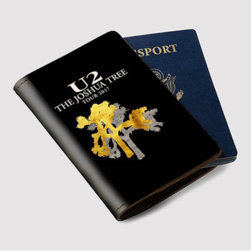 Pastele U2 Joshua Tree Tour Custom Passport Wallet Case With Credit Card Holder Awesome Personalized PU Leather Travel Trip Vacation Baggage Cover