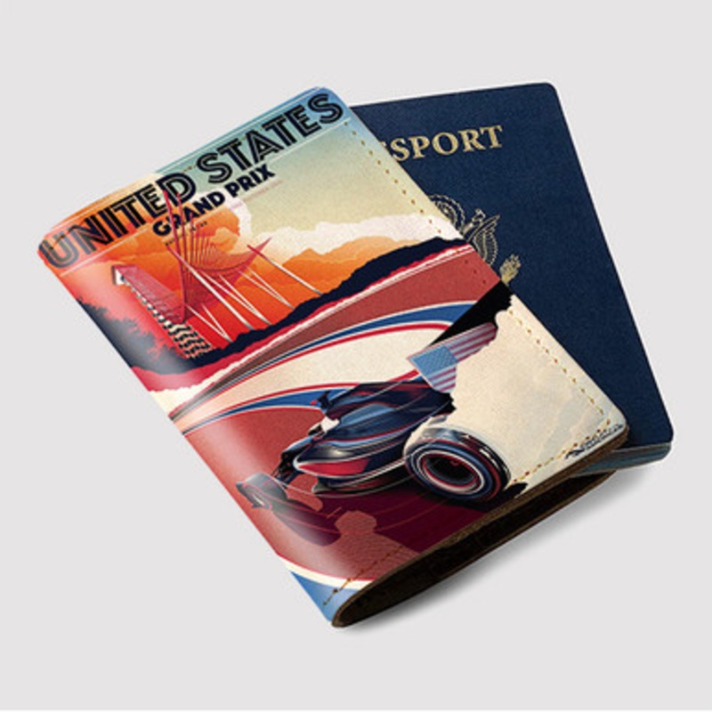 Pastele United States Grand Prix 2016 Custom Passport Wallet Case With Credit Card Holder Awesome Personalized PU Leather Travel Trip Vacation Baggage Cover