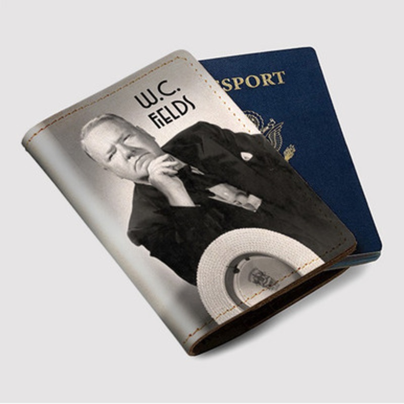 Pastele W C Fields Custom Passport Wallet Case With Credit Card Holder Awesome Personalized PU Leather Travel Trip Vacation Baggage Cover