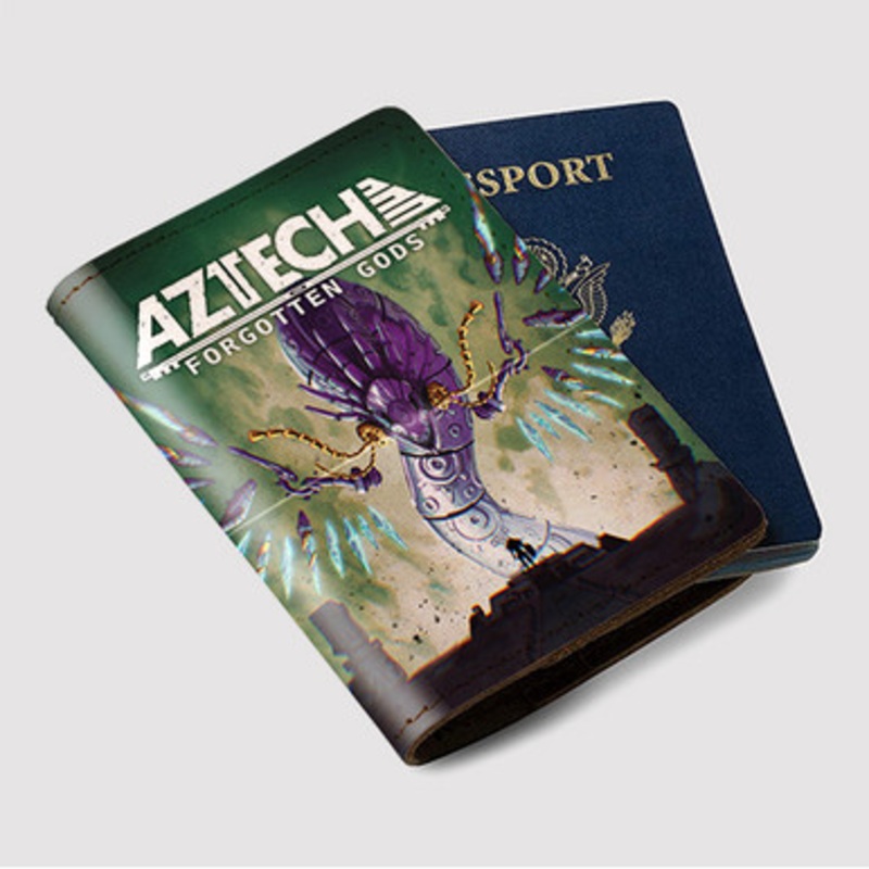 Pastele Aztech Forgotten Gods Custom Passport Wallet Case With Credit Card Holder Awesome Personalized PU Leather Travel Trip Vacation Baggage Cover