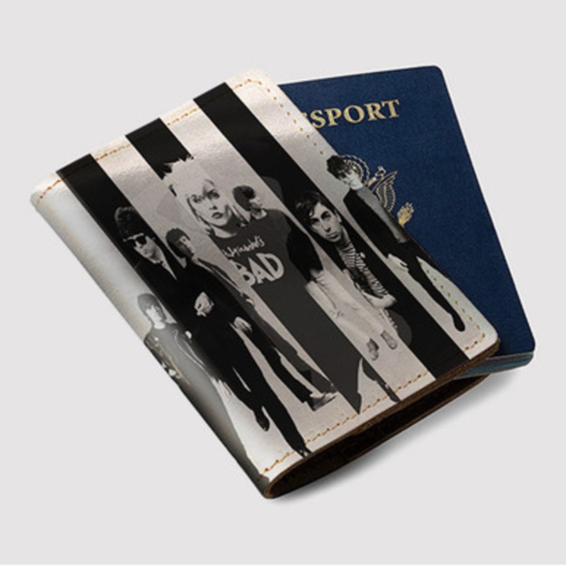 Pastele Blondie Against the Odds 1974 1982 Custom Passport Wallet Case With Credit Card Holder Awesome Personalized PU Leather Travel Trip Vacation Baggage Cover