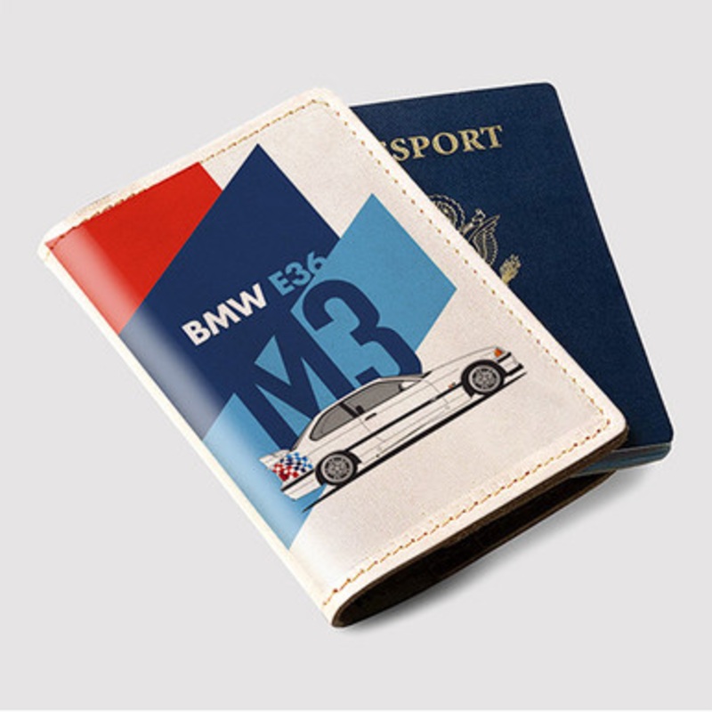 Pastele BMW E36 M3 Custom Passport Wallet Case With Credit Card Holder Awesome Personalized PU Leather Travel Trip Vacation Baggage Cover
