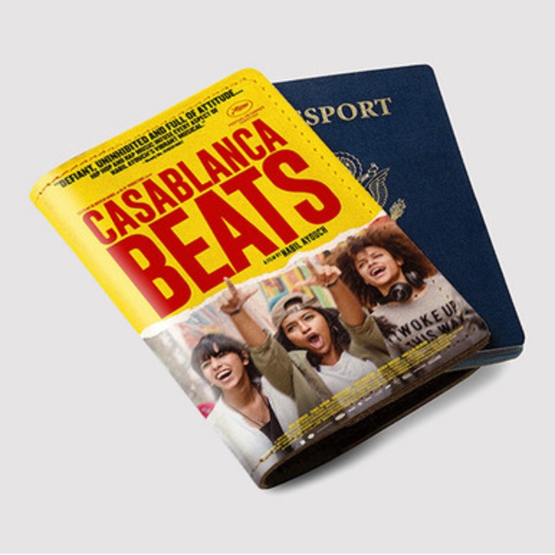 Pastele Casablanca Beats Custom Passport Wallet Case With Credit Card Holder Awesome Personalized PU Leather Travel Trip Vacation Baggage Cover