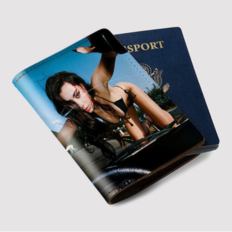 Pastele Charli XCX Crash Custom Passport Wallet Case With Credit Card Holder Awesome Personalized PU Leather Travel Trip Vacation Baggage Cover
