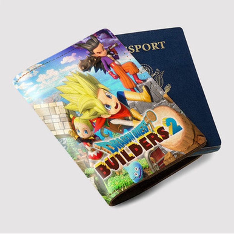 Pastele Dragon Quest Builders 2 Custom Passport Wallet Case With Credit Card Holder Awesome Personalized PU Leather Travel Trip Vacation Baggage Cover