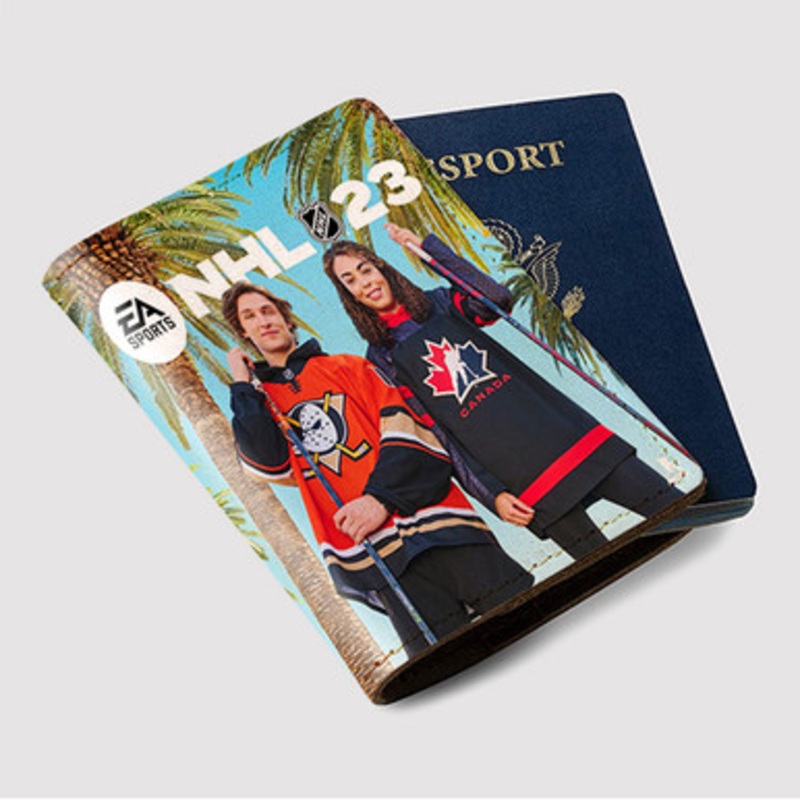 Pastele EA Sports NHL 23 Custom Passport Wallet Case With Credit Card Holder Awesome Personalized PU Leather Travel Trip Vacation Baggage Cover