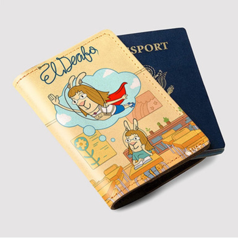 Pastele El Deafo Custom Passport Wallet Case With Credit Card Holder Awesome Personalized PU Leather Travel Trip Vacation Baggage Cover