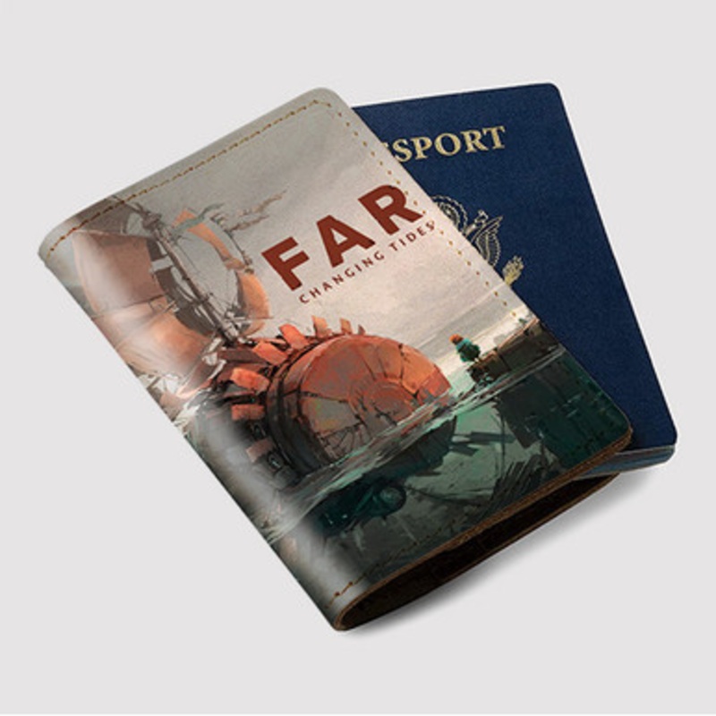 Pastele FAR Changing Tides Custom Passport Wallet Case With Credit Card Holder Awesome Personalized PU Leather Travel Trip Vacation Baggage Cover