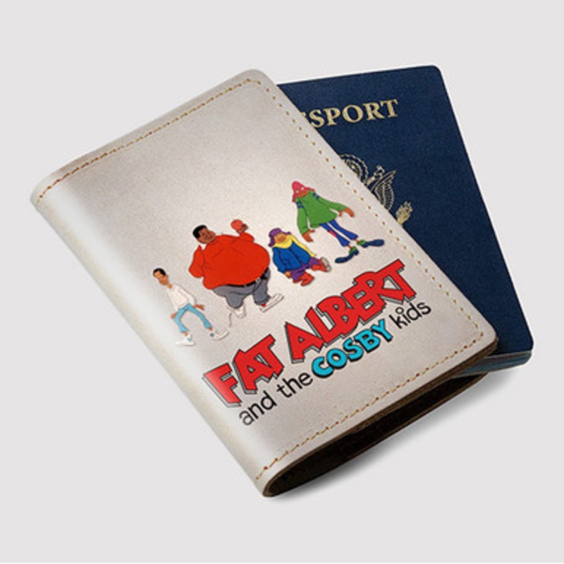 Pastele Fat Albert and the Cosby Kids Custom Passport Wallet Case With Credit Card Holder Awesome Personalized PU Leather Travel Trip Vacation Baggage Cover