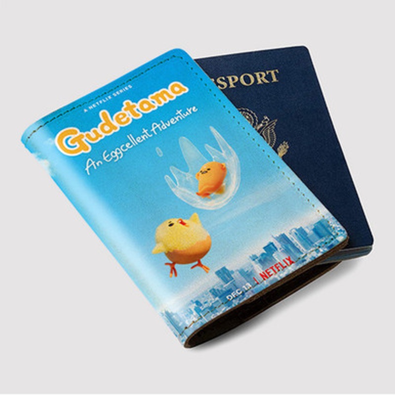 Pastele Gudetama An Eggcellent Adventure Custom Passport Wallet Case With Credit Card Holder Awesome Personalized PU Leather Travel Trip Vacation Baggage Cover