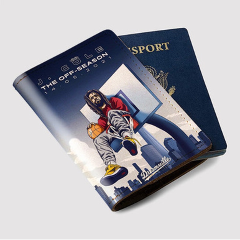 Pastele J Cole The Off Season 2 Custom Passport Wallet Case With Credit Card Holder Awesome Personalized PU Leather Travel Trip Vacation Baggage Cover