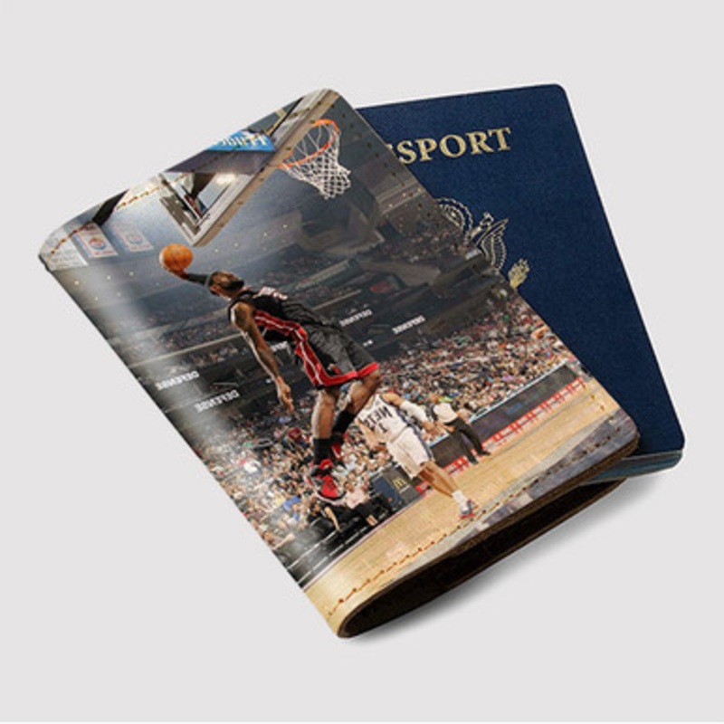 Pastele Lebron James Dunk Custom Passport Wallet Case With Credit Card Holder Awesome Personalized PU Leather Travel Trip Vacation Baggage Cover