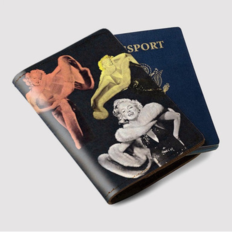 Pastele Marilyn Monroe 1957 Custom Passport Wallet Case With Credit Card Holder Awesome Personalized PU Leather Travel Trip Vacation Baggage Cover