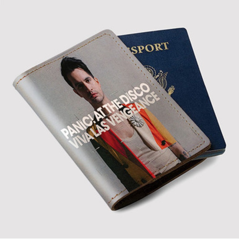 Pastele Panic At the Disco Viva Las Vengeance Custom Passport Wallet Case With Credit Card Holder Awesome Personalized PU Leather Travel Trip Vacation Baggage Cover