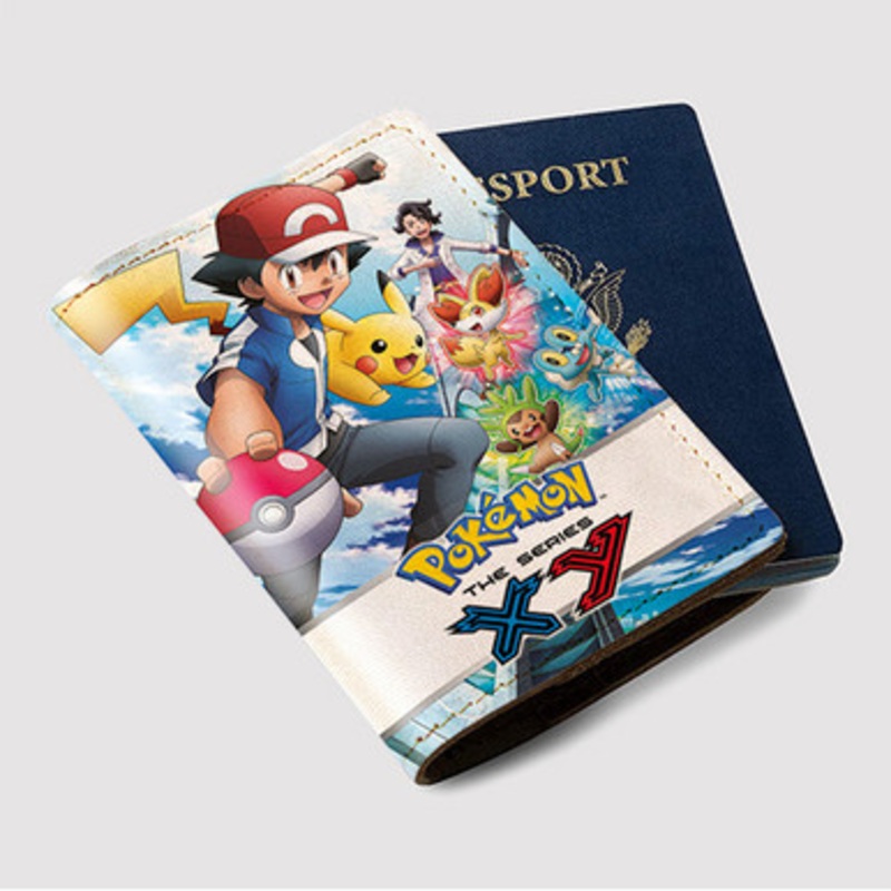 Pastele Pokemon XY The Series Custom Passport Wallet Case With Credit Card Holder Awesome Personalized PU Leather Travel Trip Vacation Baggage Cover