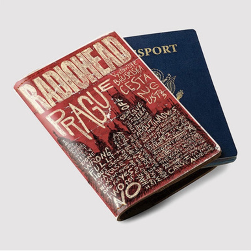 Pastele Radiohead Prague Custom Passport Wallet Case With Credit Card Holder Awesome Personalized PU Leather Travel Trip Vacation Baggage Cover