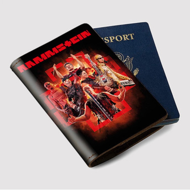 Pastele Rammstein Band Custom Passport Wallet Case With Credit Card Holder Awesome Personalized PU Leather Travel Trip Vacation Baggage Cover