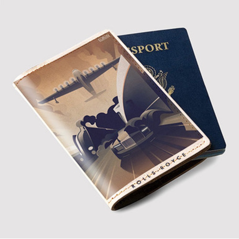 Pastele Rolls Royce Phantom Custom Passport Wallet Case With Credit Card Holder Awesome Personalized PU Leather Travel Trip Vacation Baggage Cover