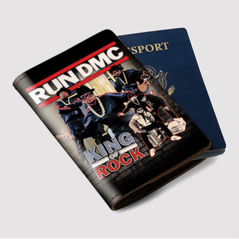 Pastele Run DMC King Rock Custom Passport Wallet Case With Credit Card Holder Awesome Personalized PU Leather Travel Trip Vacation Baggage Cover