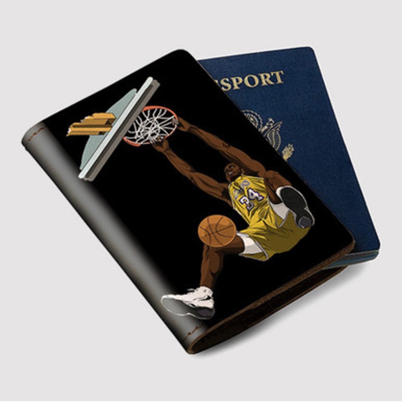 Pastele Shaquille O Neal Custom Passport Wallet Case With Credit Card Holder Awesome Personalized PU Leather Travel Trip Vacation Baggage Cover