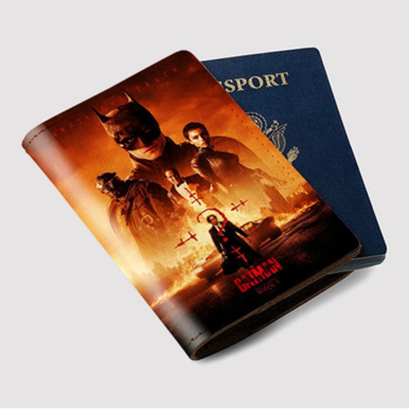 Pastele The Batman Good Custom Passport Wallet Case With Credit Card Holder Awesome Personalized PU Leather Travel Trip Vacation Baggage Cover