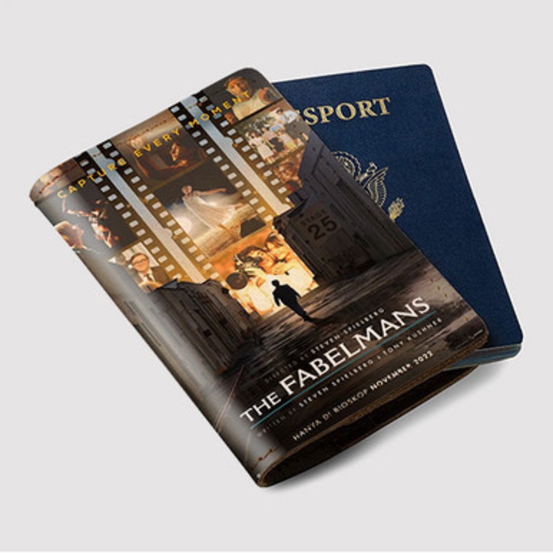 Pastele The Fabelmans Custom Passport Wallet Case With Credit Card Holder Awesome Personalized PU Leather Travel Trip Vacation Baggage Cover