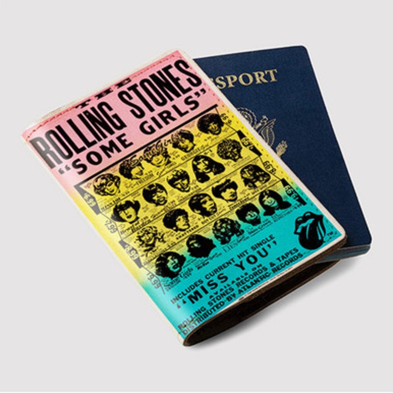 Pastele The Rolling Stones Some Girls Custom Passport Wallet Case With Credit Card Holder Awesome Personalized PU Leather Travel Trip Vacation Baggage Cover