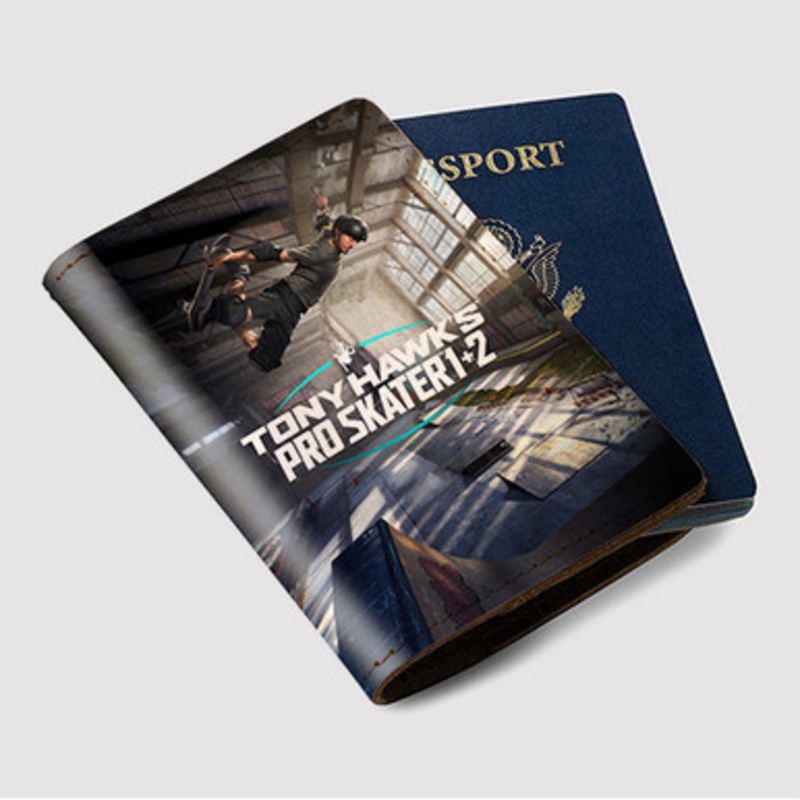 Pastele Tony Hawk s Pro Skater 1 2 Custom Passport Wallet Case With Credit Card Holder Awesome Personalized PU Leather Travel Trip Vacation Baggage Cover