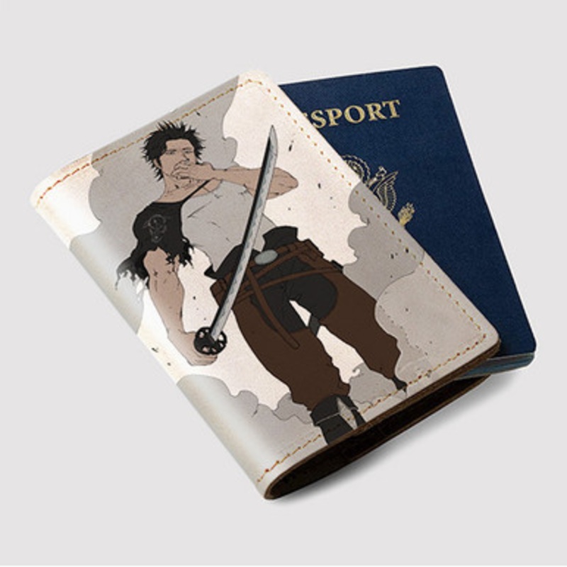 Pastele Yami Sukehiro Black Clover Sword of The Wizard King Custom Passport Wallet Case With Credit Card Holder Awesome Personalized PU Leather Travel Trip Vacation Baggage Cover
