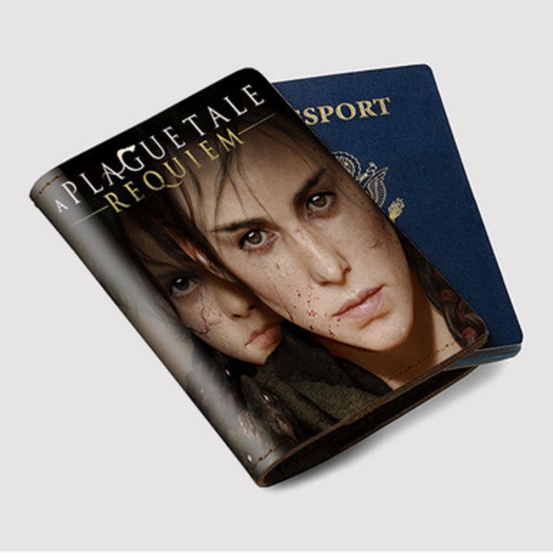 Pastele A Plague Tale Requiem Custom Passport Wallet Case With Credit Card Holder Awesome Personalized PU Leather Travel Trip Vacation Baggage Cover