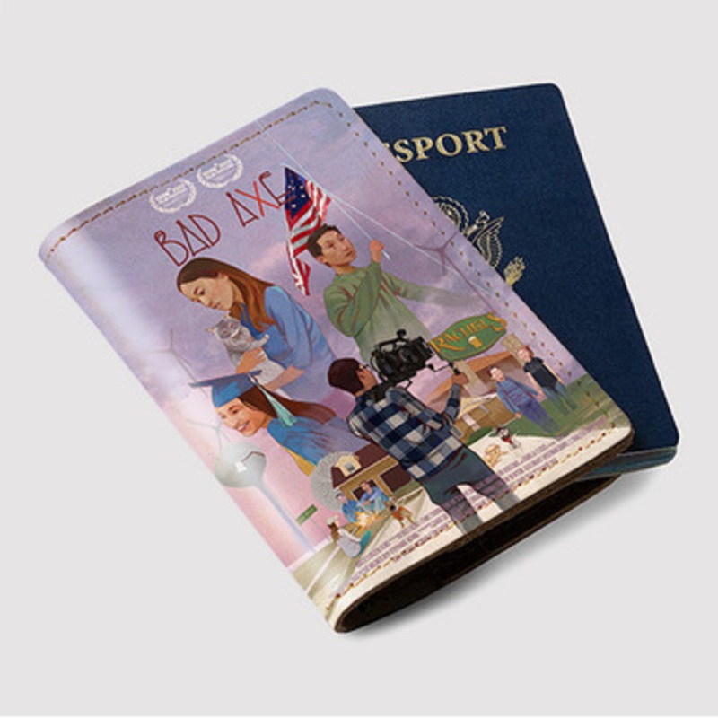 Pastele Bad Axe Custom Passport Wallet Case With Credit Card Holder Awesome Personalized PU Leather Travel Trip Vacation Baggage Cover