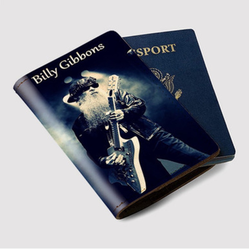 Pastele Billie Gibbons Zz Top Custom Passport Wallet Case With Credit Card Holder Awesome Personalized PU Leather Travel Trip Vacation Baggage Cover
