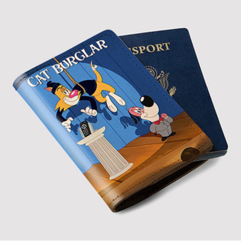 Pastele Cat Burglar Custom Passport Wallet Case With Credit Card Holder Awesome Personalized PU Leather Travel Trip Vacation Baggage Cover