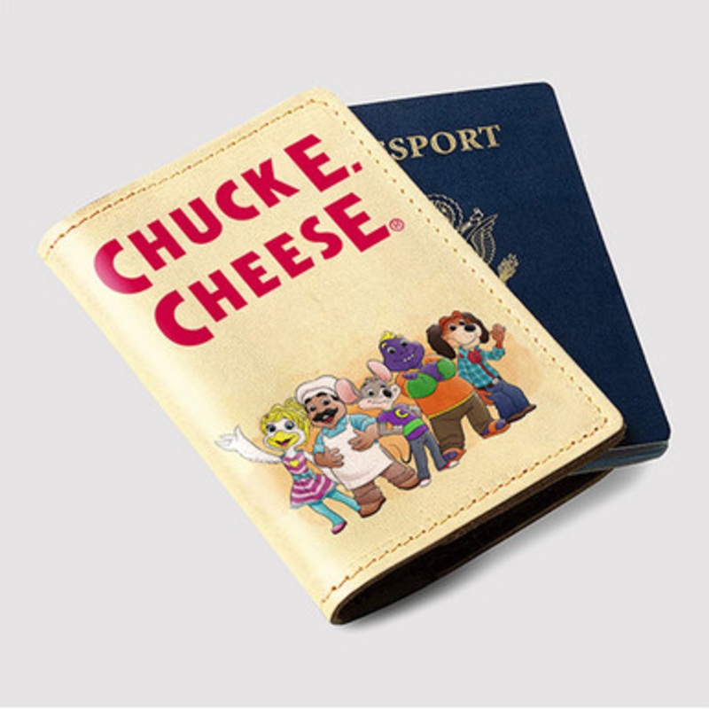 Pastele Chuck E Cheese Good Custom Passport Wallet Case With Credit Card Holder Awesome Personalized PU Leather Travel Trip Vacation Baggage Cover