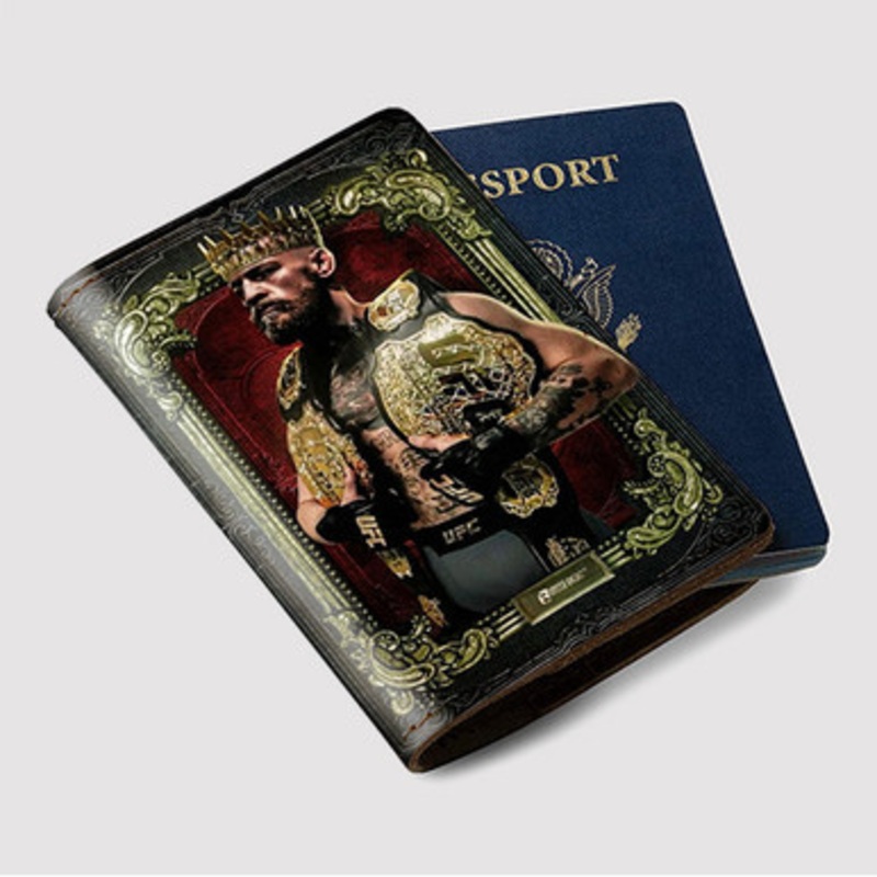 Pastele Conor Mc Gregor UFC Custom Passport Wallet Case With Credit Card Holder Awesome Personalized PU Leather Travel Trip Vacation Baggage Cover