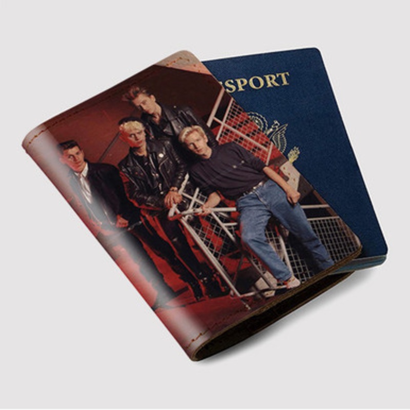 Pastele Depeche Mode 1985 Custom Passport Wallet Case With Credit Card Holder Awesome Personalized PU Leather Travel Trip Vacation Baggage Cover