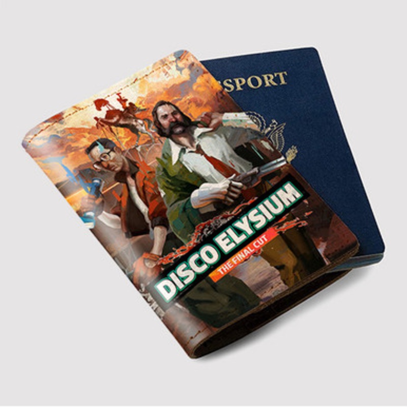 Pastele Disco Elysium The Final Cut Custom Passport Wallet Case With Credit Card Holder Awesome Personalized PU Leather Travel Trip Vacation Baggage Cover