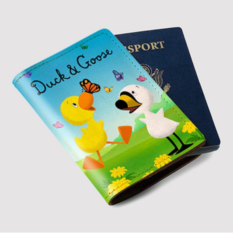 Pastele Duck Goose Custom Passport Wallet Case With Credit Card Holder Awesome Personalized PU Leather Travel Trip Vacation Baggage Cover