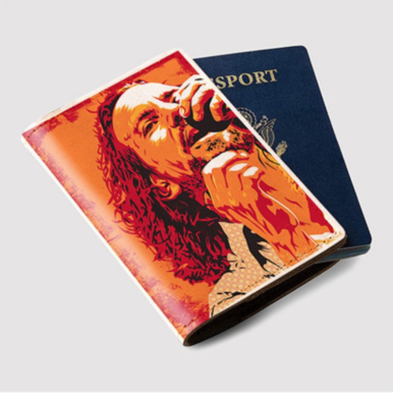 Pastele Eddie Vedder Pearl Jam Custom Passport Wallet Case With Credit Card Holder Awesome Personalized PU Leather Travel Trip Vacation Baggage Cover